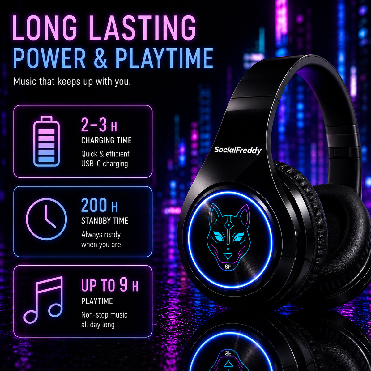 SocialFreddy Pulse Headphones